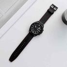 22mm Universal Tricolor Sewing Leather Watch Band(Black) - 1