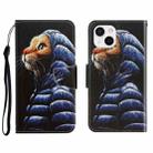For iPhone 13 mini 3D Colored Drawing Horizontal Flip Leather Phone Case (Down Jacket Cat) - 1
