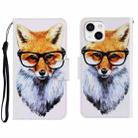 For iPhone 13 mini 3D Colored Drawing Horizontal Flip Leather Phone Case (Fox) - 1
