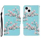 For iPhone 13 3D Colored Drawing Horizontal Flip Leather Phone Case(Magnolia) - 1