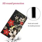 For iPhone 13 Pro 3D Colored Drawing Horizontal Flip Leather Phone Case (Red Flower) - 5