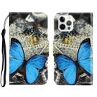 For iPhone 13 Pro 3D Colored Drawing Horizontal Flip Leather Phone Case (A Butterfly) - 1