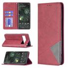 For Google Pixel 6 Pro Prismatic Invisible Magnetic Horizontal Flip Phone Leather Case with Holder & Card Slots & Photo Frame(Red) - 1