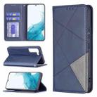 For Samsung Galaxy S22 5G Prismatic Invisible Magnetic Horizontal Flip Phone Leather Case with Holder & Card Slots & Photo Frame(Blue) - 1