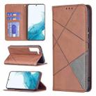 For Samsung Galaxy S22 5G Prismatic Invisible Magnetic Horizontal Flip Phone Leather Case with Holder & Card Slots & Photo Frame(Brown) - 1