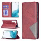 For Samsung Galaxy S22+ 5G Prismatic Invisible Magnetic Horizontal Flip Phone Leather Case with Holder & Card Slots & Photo Frame(Red) - 1