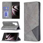 For Samsung Galaxy S22 Ultra 5G Prismatic Invisible Magnetic Horizontal Flip Phone Leather Case with Holder & Card Slots & Photo Frame(Grey) - 1