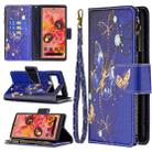 For Google Pixel 6 Colored Drawing Pattern Zipper Horizontal Flip Phone Leather Case with Holder & Card Slots & Wallet(Purple Butterfly) - 1