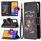 For Samsung Galaxy M52 5G Colored Drawing Pattern Zipper Horizontal Flip Phone Leather Case with Holder & Card Slots & Wallet(Bear) - 1