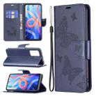For Xiaomi Redmi Note 11 5G/Note 11T 5G/Poco M4 Pro 5G Two Butterflies Embossing Pattern Horizontal Flip Leather Phone Case with Holder & Card Slot & Wallet & Lanyard(Dark Blue) - 1