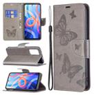 For Xiaomi Redmi Note 11 5G/Note 11T 5G/Poco M4 Pro 5G Two Butterflies Embossing Pattern Horizontal Flip Leather Phone Case with Holder & Card Slot & Wallet & Lanyard(Grey) - 1