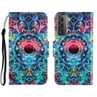 For Samsung Galaxy S21 FE 5G 3D Colored Drawing Horizontal Flip Leather Phone Case(Mandala) - 1