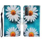 For Samsung Galaxy S22 5G 3D Colored Drawing Horizontal Flip Leather Phone Case(Chrysanthemum) - 1