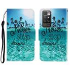 For Xiaomi Redmi 10 3D Colored Drawing Horizontal Flip Leather Phone Case(Blue Coconut Grove) - 1