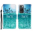 For Xiaomi Redmi 10 3D Colored Drawing Horizontal Flip Leather Phone Case(Coconut Tree) - 1