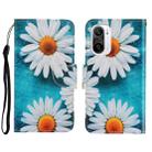 For Xiaomi Redmi K40 3D Colored Drawing Horizontal Flip Leather Phone Case(Chrysanthemum) - 1