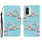 For Xiaomi Redmi K40 3D Colored Drawing Horizontal Flip Leather Phone Case(Magnolia) - 1