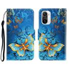 For Xiaomi Redmi K40 3D Colored Drawing Horizontal Flip Leather Phone Case(Jade Butterfly) - 1