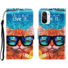 For Xiaomi Redmi K40 3D Colored Drawing Horizontal Flip Leather Phone Case(Underwater Cat) - 1