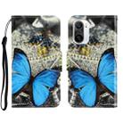 For Xiaomi Redmi K40 3D Colored Drawing Horizontal Flip Leather Phone Case(A Butterfly) - 1