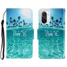 For Xiaomi Redmi K40 3D Colored Drawing Horizontal Flip Leather Phone Case(Coconut Tree) - 1