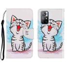 For Xiaomi Redmi Note 11 Global 3D Colored Drawing Horizontal Flip Leather Phone Case(Red Mouth Cat) - 1