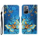 For Xiaomi Redmi Note 11 Global 3D Colored Drawing Horizontal Flip Leather Phone Case(Jade Butterfly) - 1