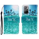 For Xiaomi Redmi Note 11 Global 3D Colored Drawing Horizontal Flip Leather Phone Case(Coconut Tree) - 1