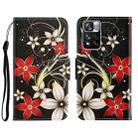 For Xiaomi Redmi Note 11 Pro 3D Colored Drawing Horizontal Flip Leather Phone Case(Red Flower) - 1