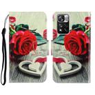 For Xiaomi Redmi Note 11 Pro 3D Colored Drawing Horizontal Flip Leather Phone Case(Red Rose) - 1