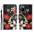 For Xiaomi Redmi Note 10 Pro 5G 3D Colored Drawing Horizontal Flip Leather Phone Case(Red Flower) - 1