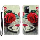 For Xiaomi Redmi Note 10 Pro 5G 3D Colored Drawing Horizontal Flip Leather Phone Case(Red Rose) - 1