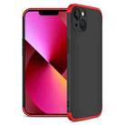 For iPhone 13 GKK Three Stage Splicing Full Coverage PC Phone Case(Black Red) - 1