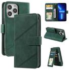 For iPhone 13 Pro Max Skin Feel Horizontal Flip Leather Phone Case (Green) - 1