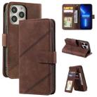 For iPhone 13 Pro Max Skin Feel Horizontal Flip Leather Phone Case (Brown) - 1