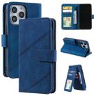 For iPhone 13 Pro Skin Feel Horizontal Flip Leather Phone Case (Blue) - 1