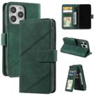 For iPhone 13 Pro Skin Feel Horizontal Flip Leather Phone Case (Green) - 1