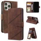 For iPhone 13 Pro Skin Feel Horizontal Flip Leather Phone Case (Brown) - 1