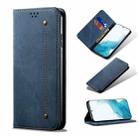 For Samsung Galaxy S22 5G Denim Texture Casual Style Horizontal Flip Leather Case with Holder & Card Slots & Wallet(Blue) - 1