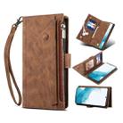For Samsung Galaxy S22 5G Retro Frosted Horizontal Flip Leather Phone Case with Holder & Card Slot & Wallet & Zipper Pocket & Lanyard(Brown) - 1