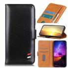For Motorola Moto E40 / E30 / E20 3-Color Pearl Texture Magnetic Buckle Flip Phone Leather Case(Black) - 1