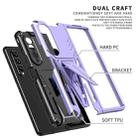 For Samsung Galaxy Z Fold3 5G Super V Armor PC + TPU Shockproof Phone Case with Invisible Holder(Purple) - 2