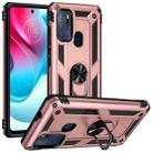 For Motorola Moto G60s Shockproof TPU + PC Phone Case with 360 Degree Rotating Holder(Rose Gold) - 1