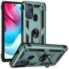 For Motorola Moto G60s Shockproof TPU + PC Phone Case with 360 Degree Rotating Holder(Dark Green) - 1