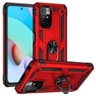 For Xiaomi Redmi 10 Shockproof TPU + PC Phone Case with 360 Degree Rotating Holder(Red) - 1