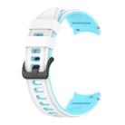 For Samsung Galaxy Watch4 Classic 42mm / 46mm Two-color Silicone Strap Watch Band(White Sky Blue) - 1