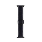 Adjustable Striped Woven Nylon Strap Watch Band For Apple Watch Series 8&7 41mm / SE 2&6&SE&5&4 40mm / 3&2&1 38mm(Black) - 1