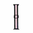 Adjustable Striped Woven Nylon Strap Watch Band For Apple Watch Series 8&7 41mm / SE 2&6&SE&5&4 40mm / 3&2&1 38mm(Black White Pink) - 1