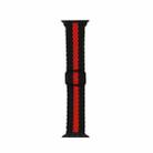 Adjustable Striped Woven Nylon Strap Watch Band For Apple Watch Series 9&8&7 41mm / SE 3&SE 2&6&SE&5&4 40mm / 3&2&1 38mm(Black Red) - 1