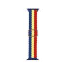 Adjustable Striped Woven Nylon Strap Watch Band For Apple Watch Series 8&7 41mm / SE 2&6&SE&5&4 40mm / 3&2&1 38mm(Blue Yellow Red) - 1